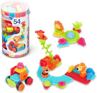 Bristle Blocks by Battat   the Official Bristle Blocks   54Piece Jungle Adventu