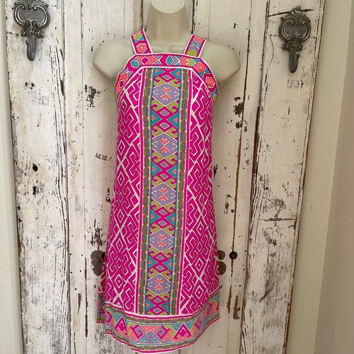 Alice & Trixie Size Small Woman's Silk Pink Purple Blue Green White Shift Dress - Picture 2 of 7