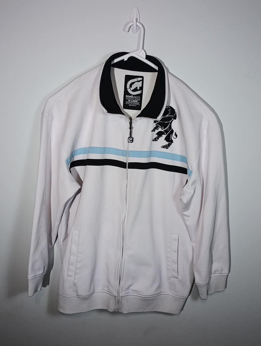 Track Jacket ECKO Unltd White Size 3XL, Y2K, Street, Hip Hop