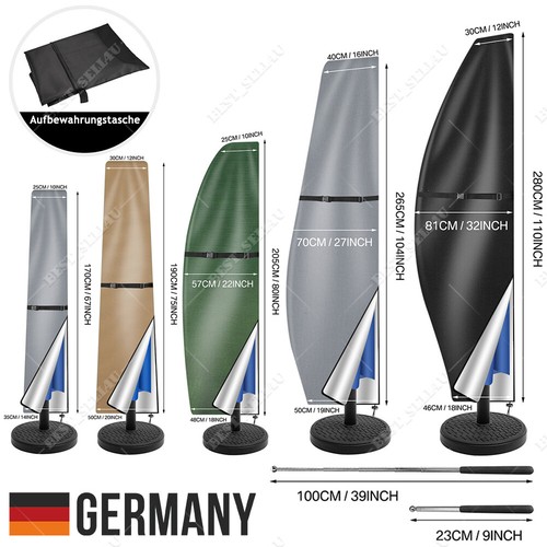 Abdeckung Sonnenschirm Schutzhülle Schirmhaube Marktschirm Ampelschirm Haube - Bild 2 von 40