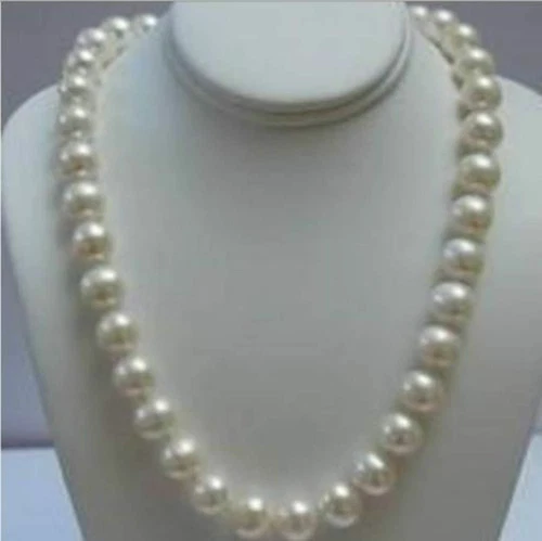 Natural 20 inch 9-10mm white Akoya pearl necklace 14K buckle AA - Picture 2 of 5