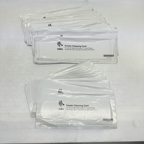 12x Zebra ZXP Series 7 Feeder Cleaning Card 212976001 & 12x 212975001