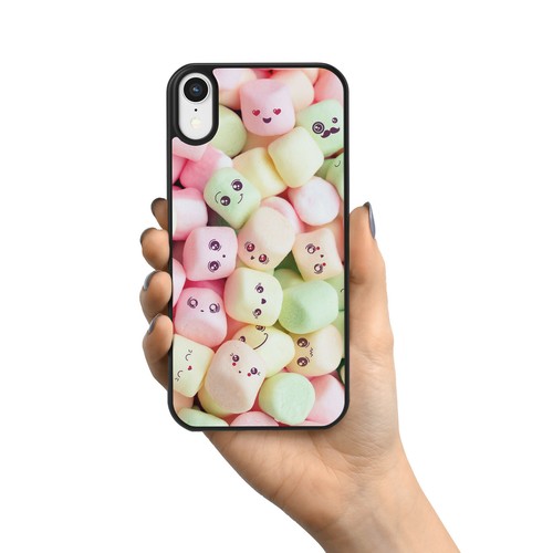 Cute Kawaii Marshmallow Faces Pattern Phone Case Cover For iPhone Samsung Galaxy - 第 6/10 張圖片