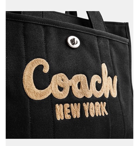 ❤️ Bolso de mano Coach Cargo plateado/negro mediano CP158 - Imagen 2 de 6