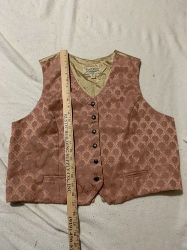 WAH maker XL rose pink tan vest satin back 6 buttons vintage western collection - Picture 2 of 7