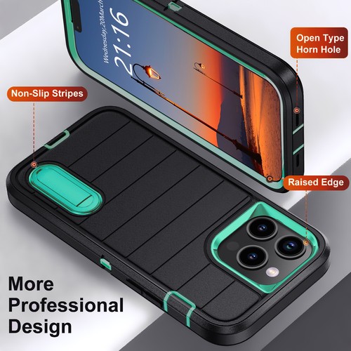For Apple iPhone 13 Pro Max/13 Pro/13 Shockproof Case Stand Holder Rubber Cover - Picture 22 of 36