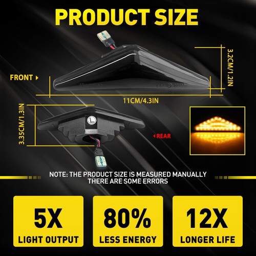 2/4/8x Side Guard LED Flasher light 98AB13K354AA For Ford Falcon XR6 XR8 2008-14 - Picture 6 of 19