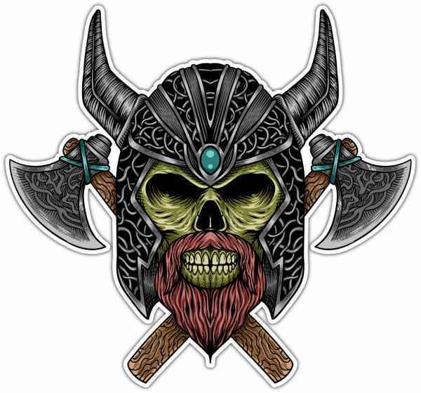 Warrior Skull - Viking - Sticker