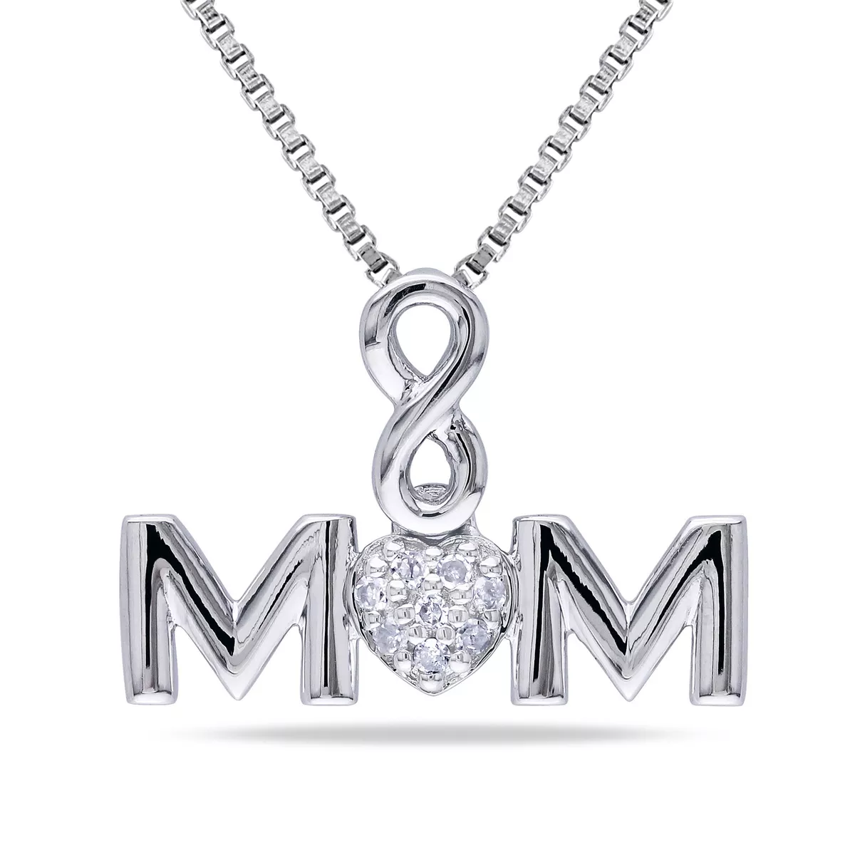 Heart necklace diamond accents sterling silver discount