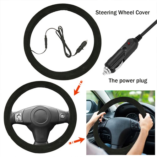Car Steering Wheel Cover Heated Universal Motor Trend Tangle Free Design Warming - Foto 16 di 19
