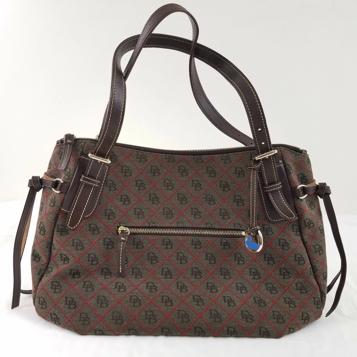 Dooney Bourke Large Nina Shoulder Bag Tote Brown Signature