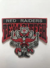 TT Texas Tech Red Raiders Vintage Embroidered Iron On Patch 3.5” X 3” A1