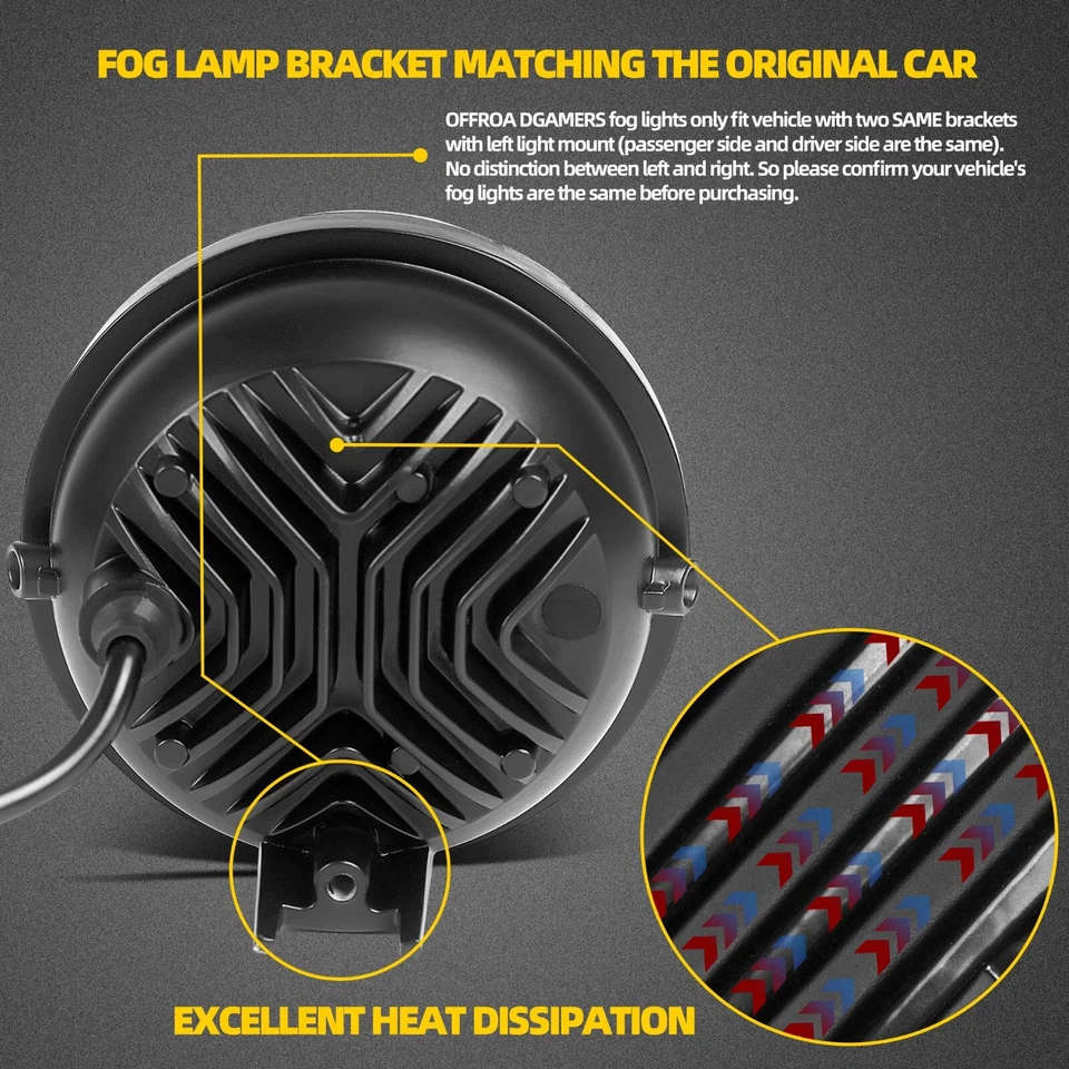 Faros antiniebla LED redondos para parachoques delantero Toyota Tacoma 2005-2011 luz antiniebla Foto 4 de 4
