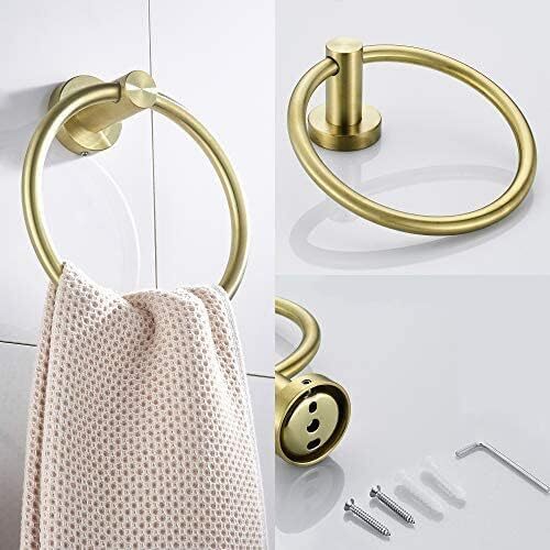 4PCS Bathroom Hardware Accessories Set Wall-Mount Stainless Steel Towel Bar Set - Picture 9 of 19