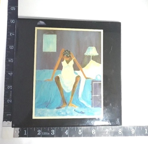 Annie Lee Blue Monday Wall Art Tile Glossy Lacquered Vtg 1993 7.5" Square USA - Picture 16 of 16