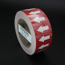 Incom 2" Pipe Marker Tape Arrow Tape Red w/ White Arrows 2 inch x 108 ft Roll