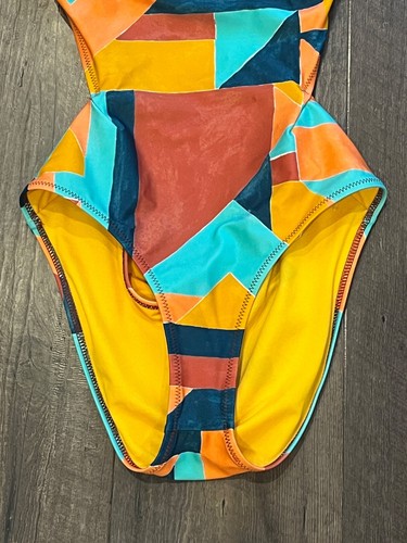 Women's Prana Neolani One Piece Geometric Cut out Cheeky Swimsuit Swimwear Sz. S - Bild 6 von 14