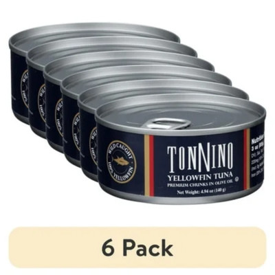 (6 Pack)  Premium Yellowfin Tuna Chunks in Olive Oil, 4.94 Oz, Can, Wild