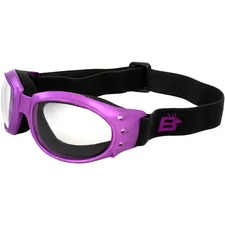 Birdz Eyewear Eagle Women's  Purple Foam Padded Motorcycle Goggles Clear Lenses