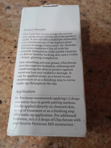 Perricone MD CHIA SERUM 1.OZ 30 ML. FULL SIZE! Free Shipping! - Picture 3 of 3