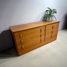 Stag teak Mid Century Modern Wide Large Low Chest Of Drawers mcm new