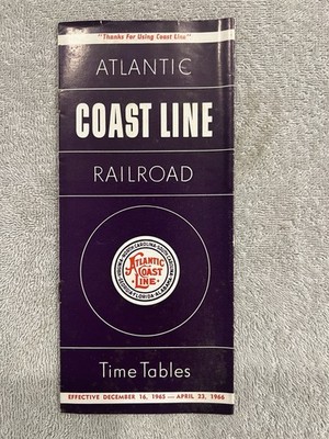 Dec.  1965 -April 1966 Atlantic Coast Line Railroad Public Timetable, Time Table