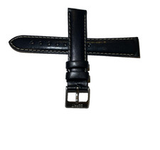 Uhrenarmband  Lederarmband Schwarz weiße Naht Esprit 20 mm Bandanstoß 251810+SGL