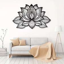 Lotus Flower Metal Wall Art Decor Metal Wall Hanging for Living Room Bedroom