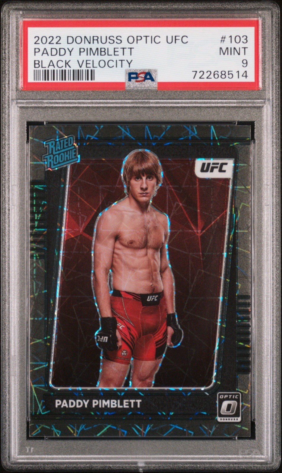 2022 Optic UFC Paddy Pimblett #103 Black Velocity /39 PSA 9 !!!