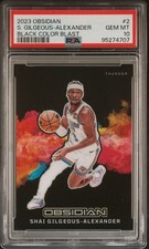 2023-24 Panini Obsidian #2 Shai Gilgeous-Alexander Black Color Blast PSA 10