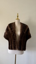 Vintage Mink Fur Stole Shawl 1950  s Brown