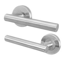 Satin Nickel Internal Door Handles, T-Bar Satin Bathroom, Latch & Key Lock Sets