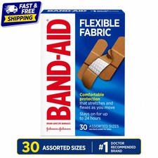 BAND-AID Brand Flexible Fabric Adhesive Bandages, Assorted, 30 Count