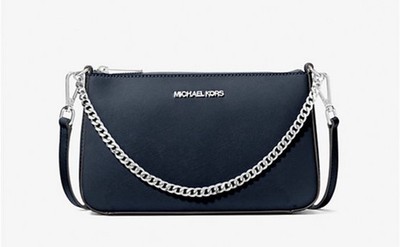 NWT | Michael Kors Jet Set Medium Leather Crossbody Bag | Navy
