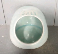 Hand Crafted Studio Pottery Salt Pig Cellar Light Green Celadon Crackle Glaze