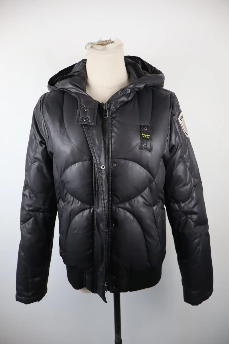 Manteau 2 en 1 droit à capuche bleu foncé femme