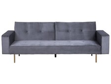 Beliani - Canapé Clic-Clac - Visnes - Velours, Gris