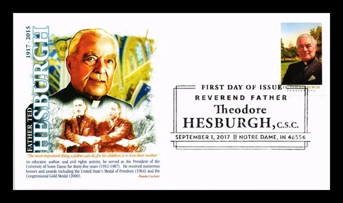 US COVER REVEREND FATHER TED HESBURGH FIRST DAY ISSUE PANDA CACHET