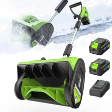STEELITE 42V 12" Electric Cordless Snow Shovel with 2 x 4000mAh 21V Batteries