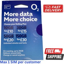 O2 Sim Card PAY AS YOU GO - O2 UK + UP to 25GB EUROPE DATA, 02