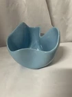 Vintage Frankoma Pottery F29 Free Form Baby Blue Handkerchief Bowl Vase