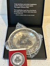 The Original 1973 Norwegian Pewter Christmas Plate - Astro Holthe - New in Box
