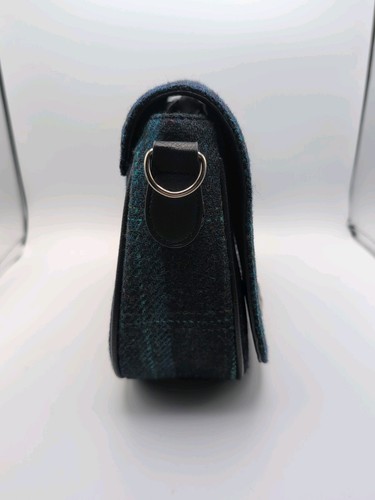 Ladies Authentic Harris Tweed Shoulder Bag Dark Green Check LB1000 COL119, New - Picture 5 of 11