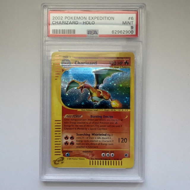 2002 Pokemon Expedition # 6 Charizard Holo PSA 9 Card MINT Rare!