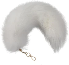 Fluffy Therian Fox Tail Keychain - Soft Plush Accessory for Cosplay, Ren Faire