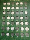Lot of 56 Mercury Dimes -Whitman Mercury Roosevelt 10c Dime 1916-1957 90% Silver