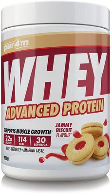 Per4m Whey Advanced Protein, 900 g Dose, Jammy Biscuit
