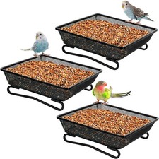 Ground Platform Bird Feeder Metal Seed Tray for Outside Garden Wild Bird Feed...