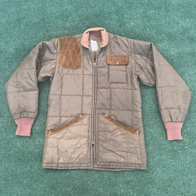 #ad Vintage Bob Allen Quilted Shooting Jacket Suede Trim Puffer Men’s USA Large XL $35.00