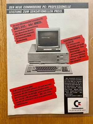 Commodore PC Personal Computer 80s retro 1985 Vintage Ad Werbung Reklame